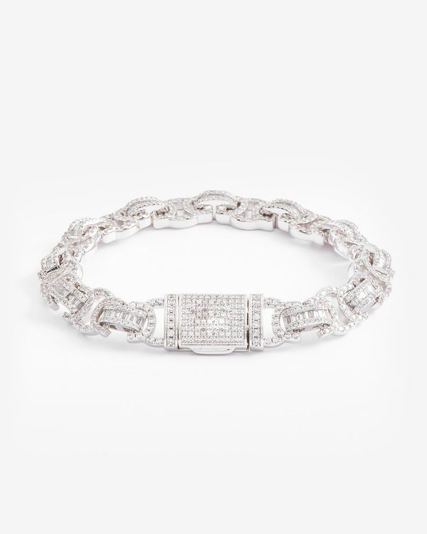 Iced Byzantine Bracelet - White Gold