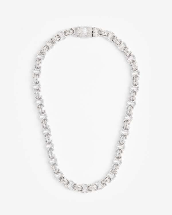 Iced Byzantine Chain - White Gold