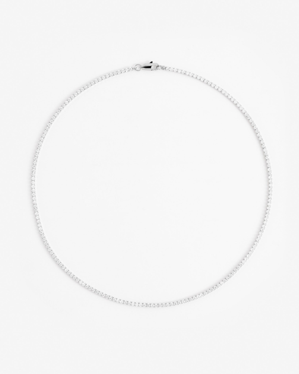 2.5mm Micro Tennis Chain - White Gold