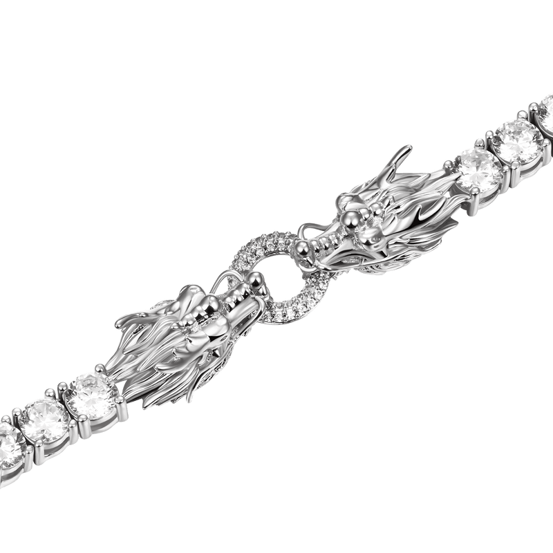 Dragon Eater Tennis Chain - White Gold