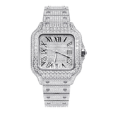ROYAL ICED OUT WATCH - WHITE GOLD