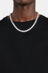 8mm Tennis Chain - White Gold