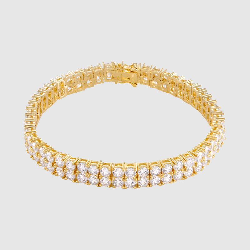 5mm Double-Row Tennis Bracelet - Gold