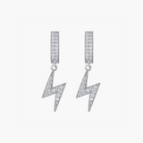 ICED BOLT EARRINGS  – WHITE GOLD
