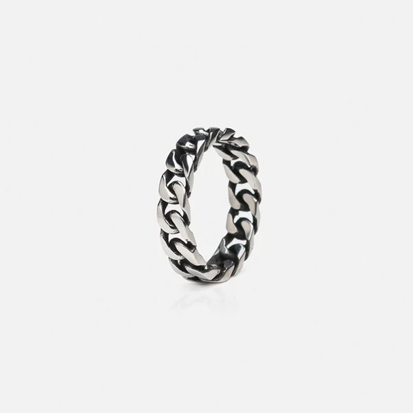 Cuban Link ring - White Gold