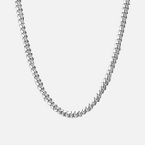 5mm Cuban Chain - White Gold