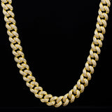 12mm Iced Out Cuban Link Necklace - Gold