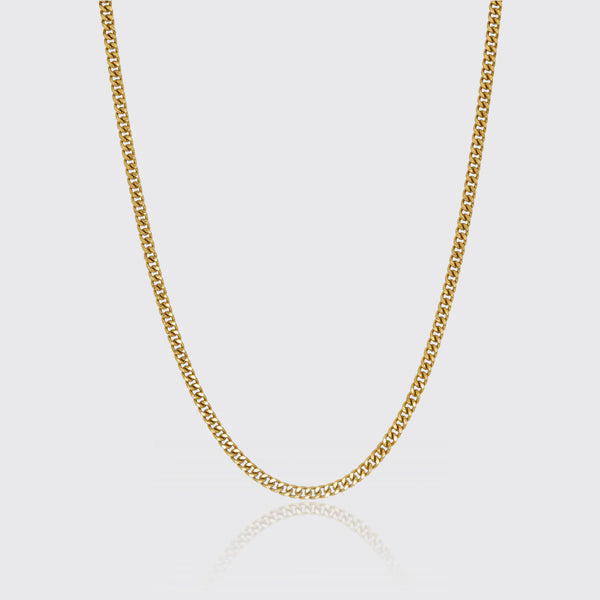 MICRO CUBAN CHAIN 3MM - Solid Gold