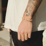 12mm Iced Mariner Link Bracelet - Gold