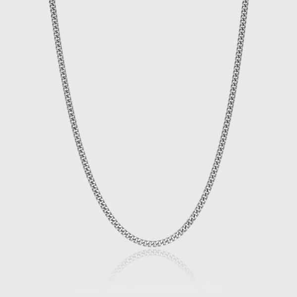 MICRO CUBAN CHAIN 3MM - White Gold