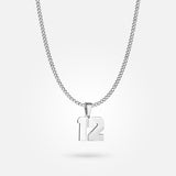 Jersey Number Pendant - White Gold