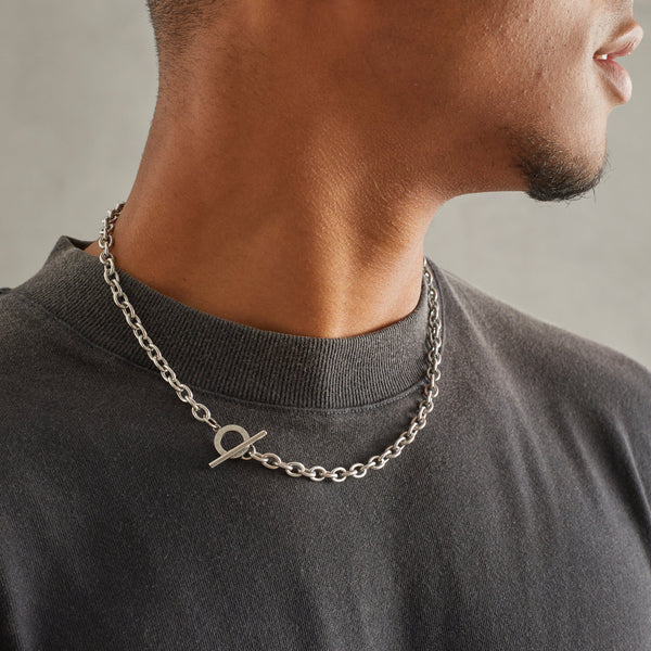 7mm Toggle Chain - White Gold