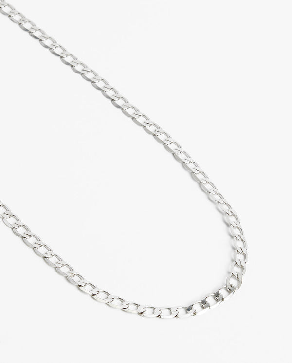 3mm Curb Chain - White Gold