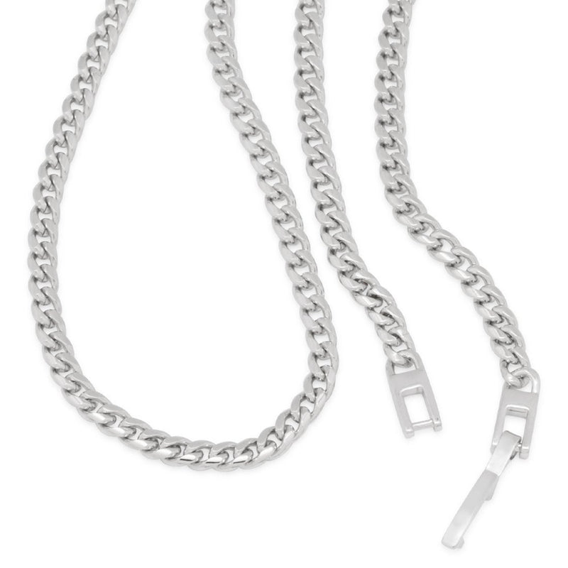 3mm Miami Cuban Chain Set - White Gold