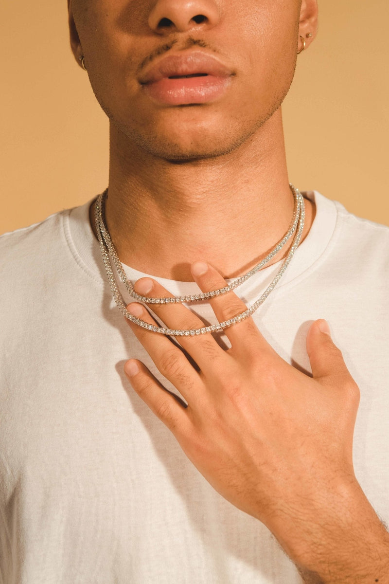 3mm Tennis Chain Bundle - White Gold