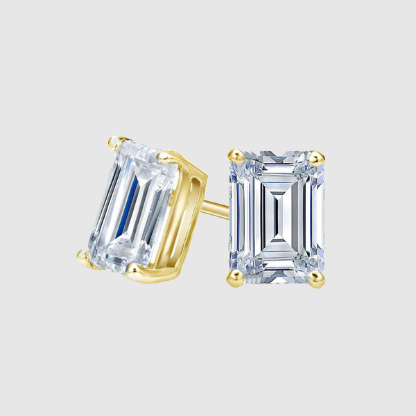 VVS BAGUETTE STUD EARRINGS 1.2 CTW  - Gold Vermeil