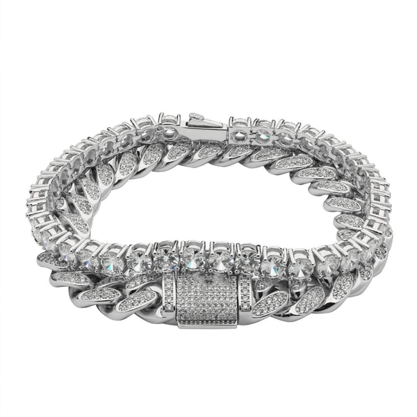 Prong Link + Tennis Bracelet Bundle - White Gold