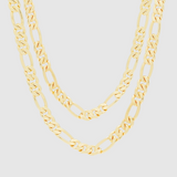 8mm Figaro Chain Choker Set - gold