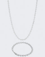 5mm Iced Ball Chain + Bracelet Bundle - White Gold