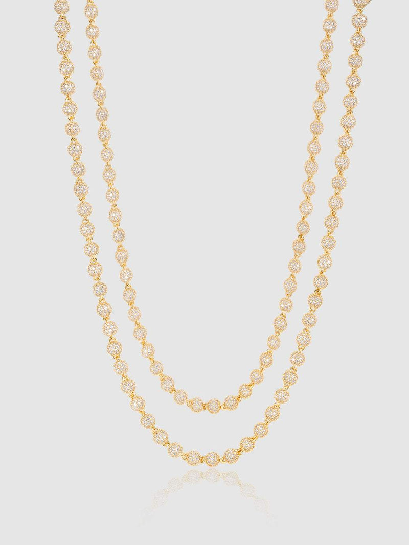 5mm Iced Ball Chain Bundle - Gold