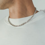 5mm Iced Box Chain - White Gold