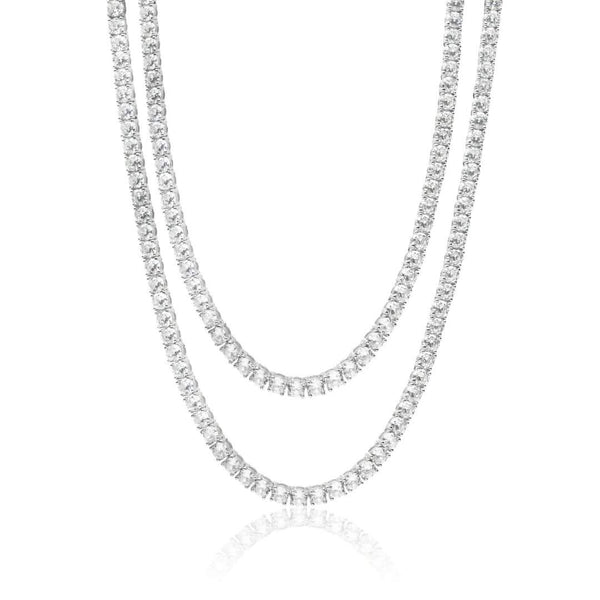 5mm Tennis Chain Bundle - White Gold