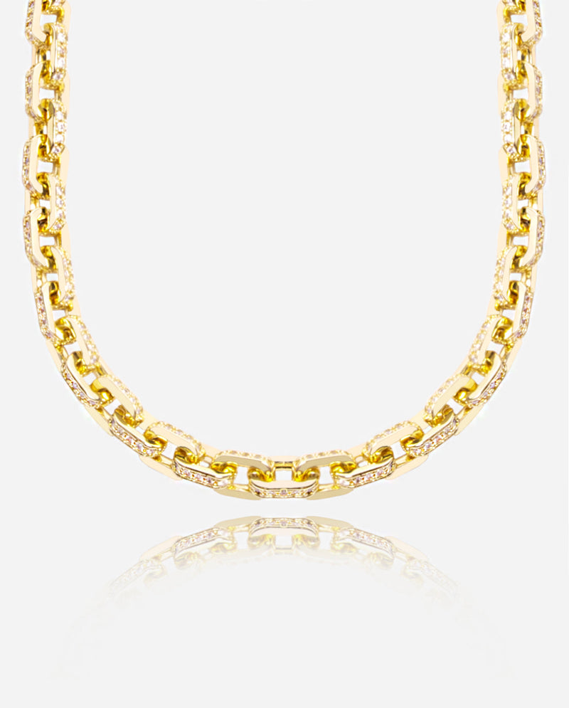 5mm Iced Box Chain - Gold