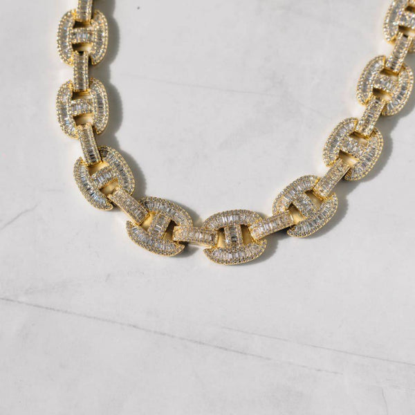 15mm Baguette Mariner Chain - Gold