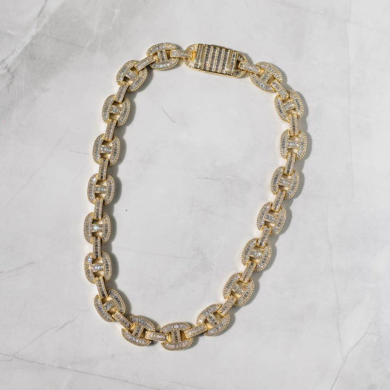 15mm Baguette Mariner Chain - Gold