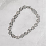 15mm Baguette Mariner Chain - White Gold