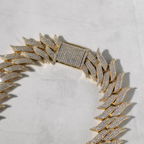 30mm Spiked Cuban Chain - Gold