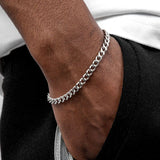 5MM CUBAN BRACELET - White Gold