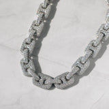 20mm 8-Link Diamond Chain - White Gold