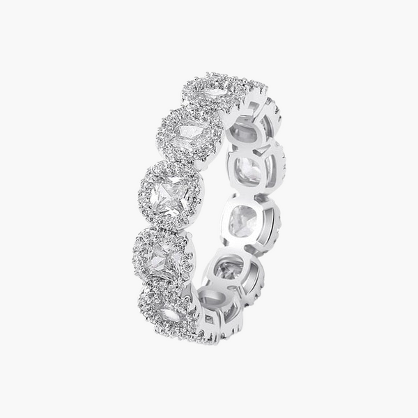 CLUSTER RING – WHITE GOLD