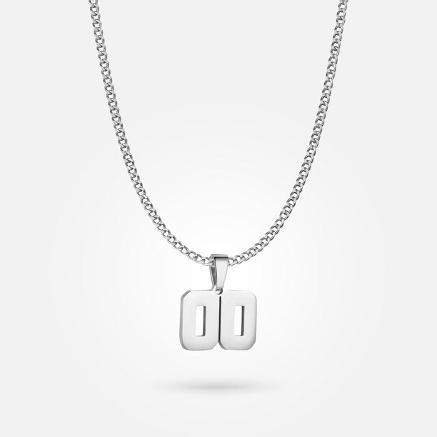 Jersey Number Pendant - White Gold