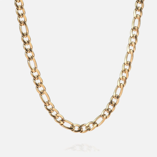 7MM Figaro Chain - Gold