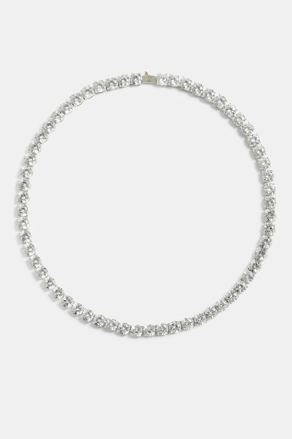 8mm Tennis Chain - White Gold