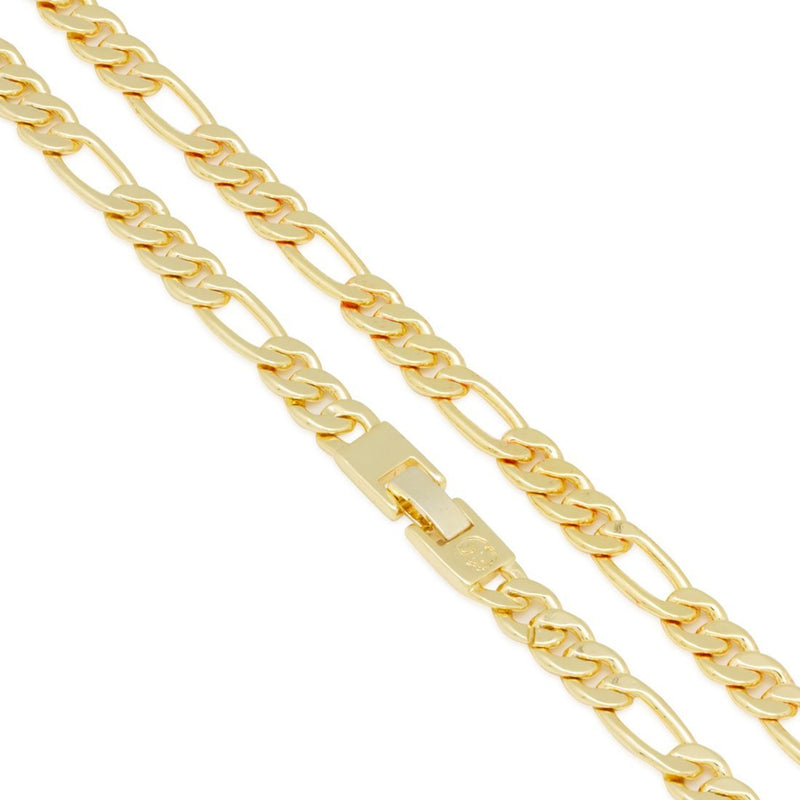 8mm Figaro Chain Choker Set - gold