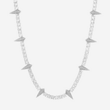 5mm Spike Tennis Chain - White Gold