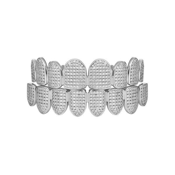 Iced Out Gold Grillz - White Gold
