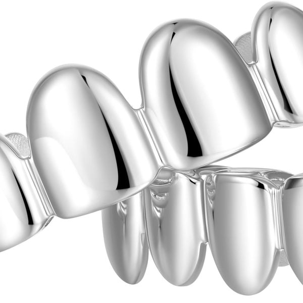 Pre-made Six Teeth Classic Grillz - White Gold