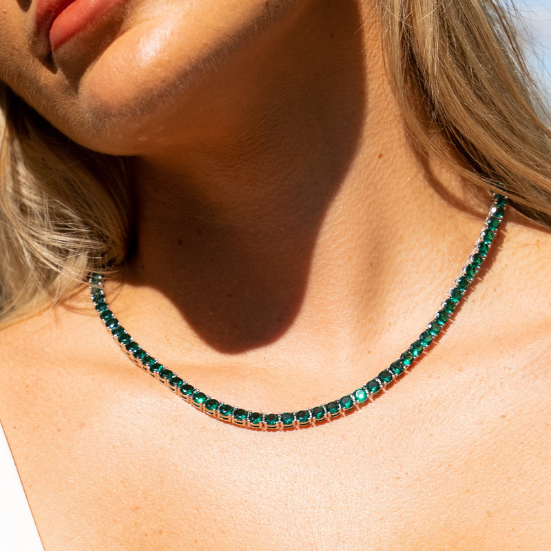 5mm Tennis Chain - Green Emerald