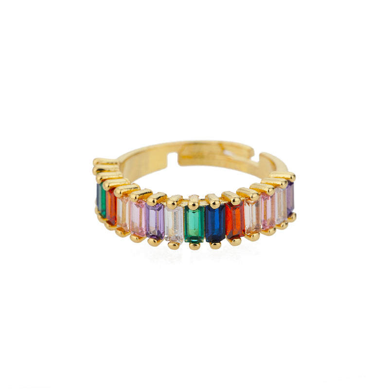 Multi Color VVS baguette ring - Gold