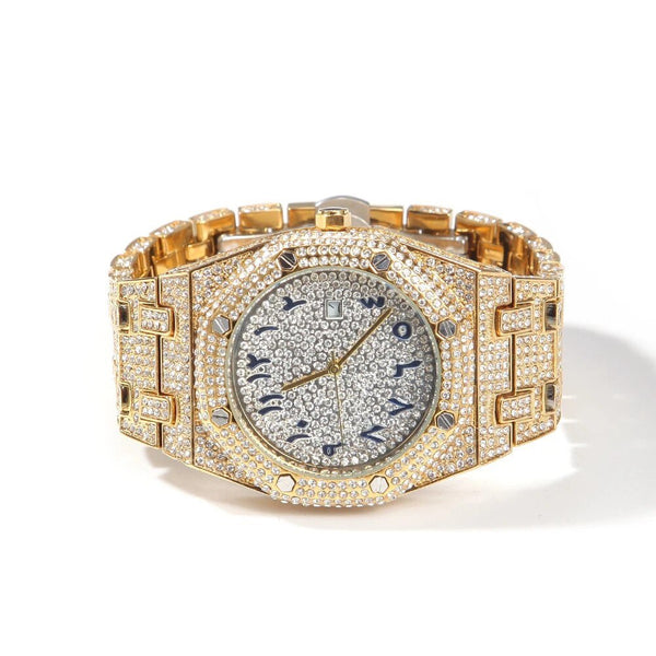 Diamond AP Arabic Watch in Yellow Gold