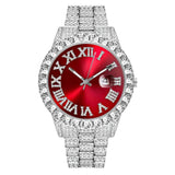 Ruby Numeral Dial Diamond Simulant Watch -White gold