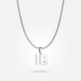 Jersey Number Pendant - White Gold