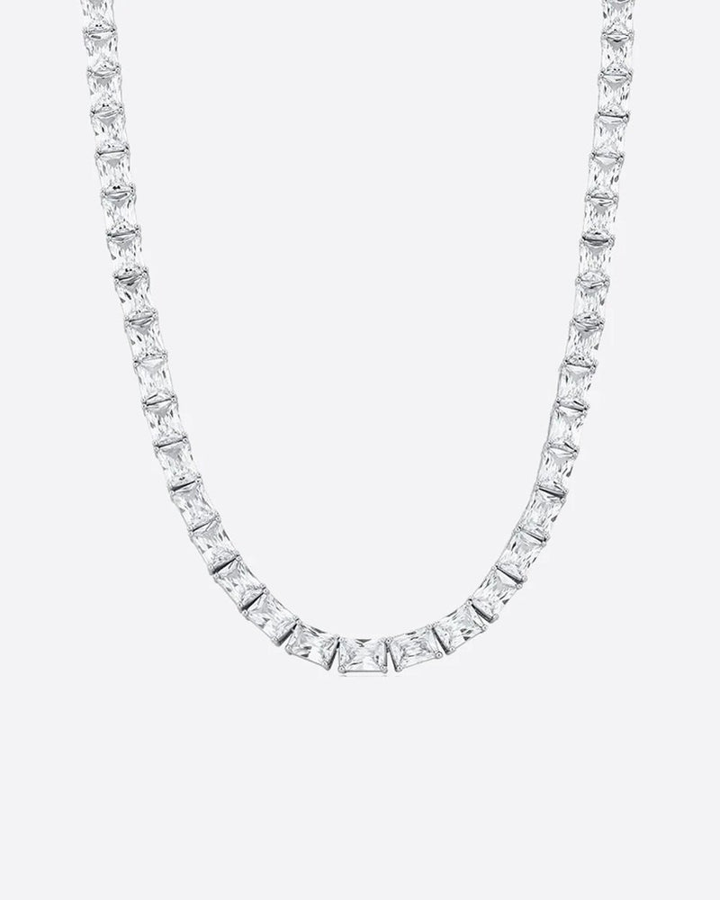 BAGUETTE TENNIS CHAIN - 6MM WHITE GOLD