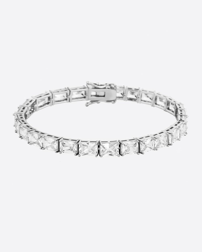 BAGUETTE TENNIS BRACELET - 6MM WHITE GOLD