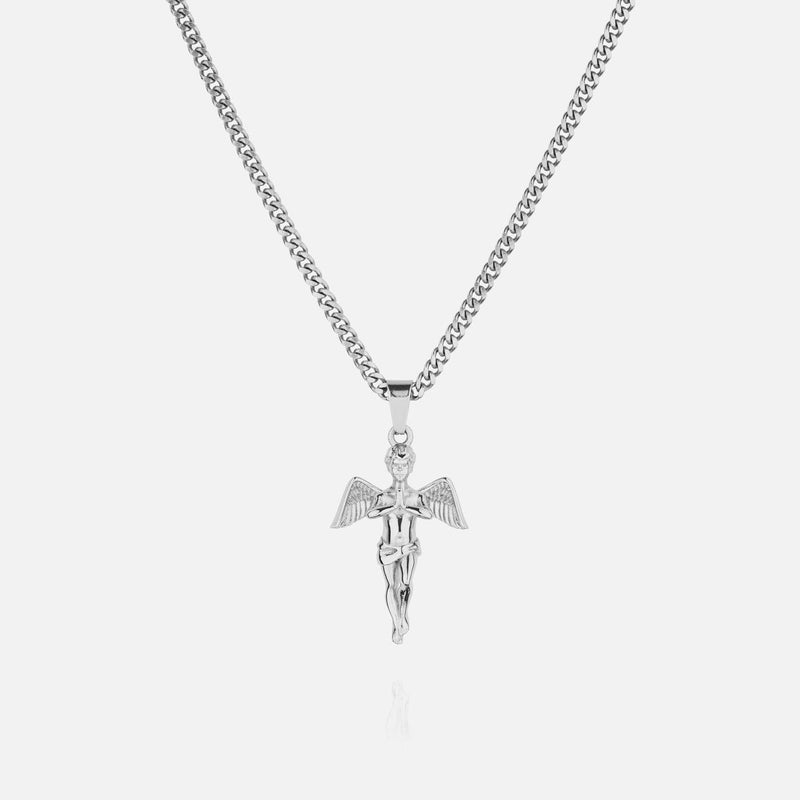 Angel Pendant - White Gold