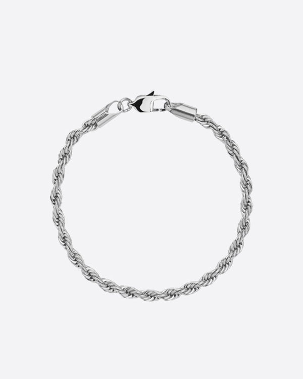 3MM Rope Bracelet - White Gold